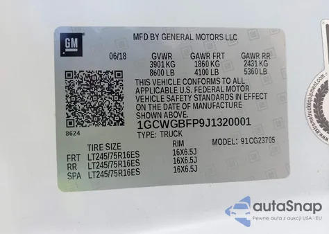 2018 Chevrolet Express 2500 Work Van from USA, damaged, VIN 1GCWGBFP9J1320001